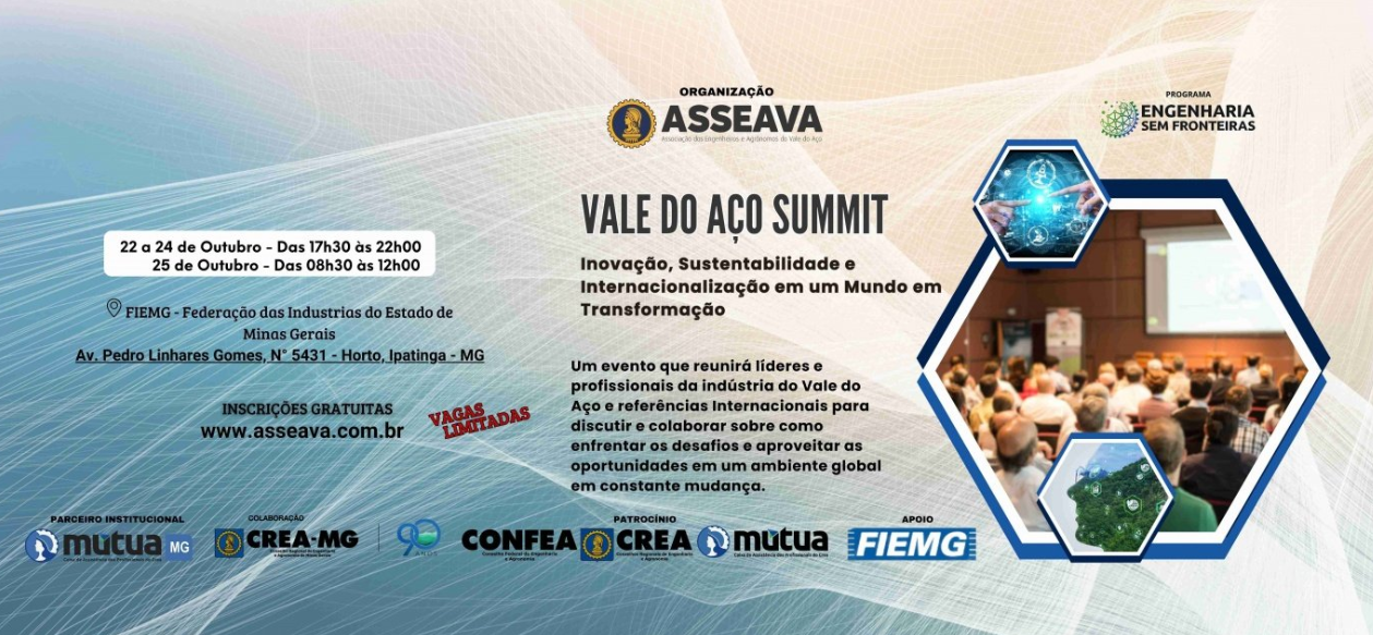 VALE DO AÇO SUMMIT: Inovação, Sustentabilidade e Internacionalização em um Mundo em Transformaçã